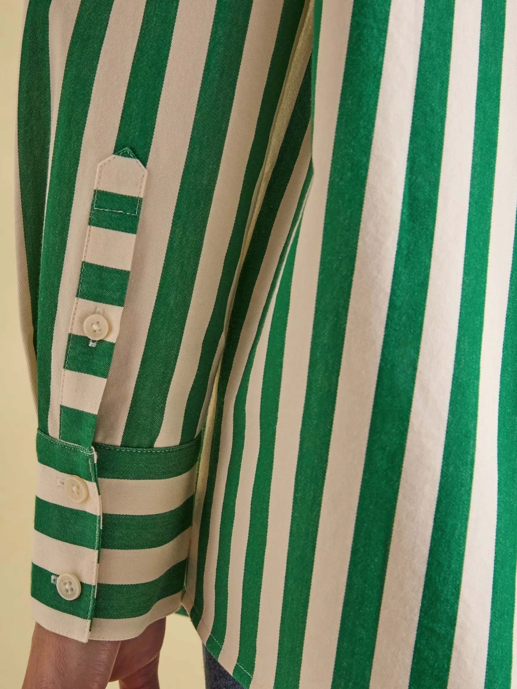 Amilla Green & Cream Stripe Shirt