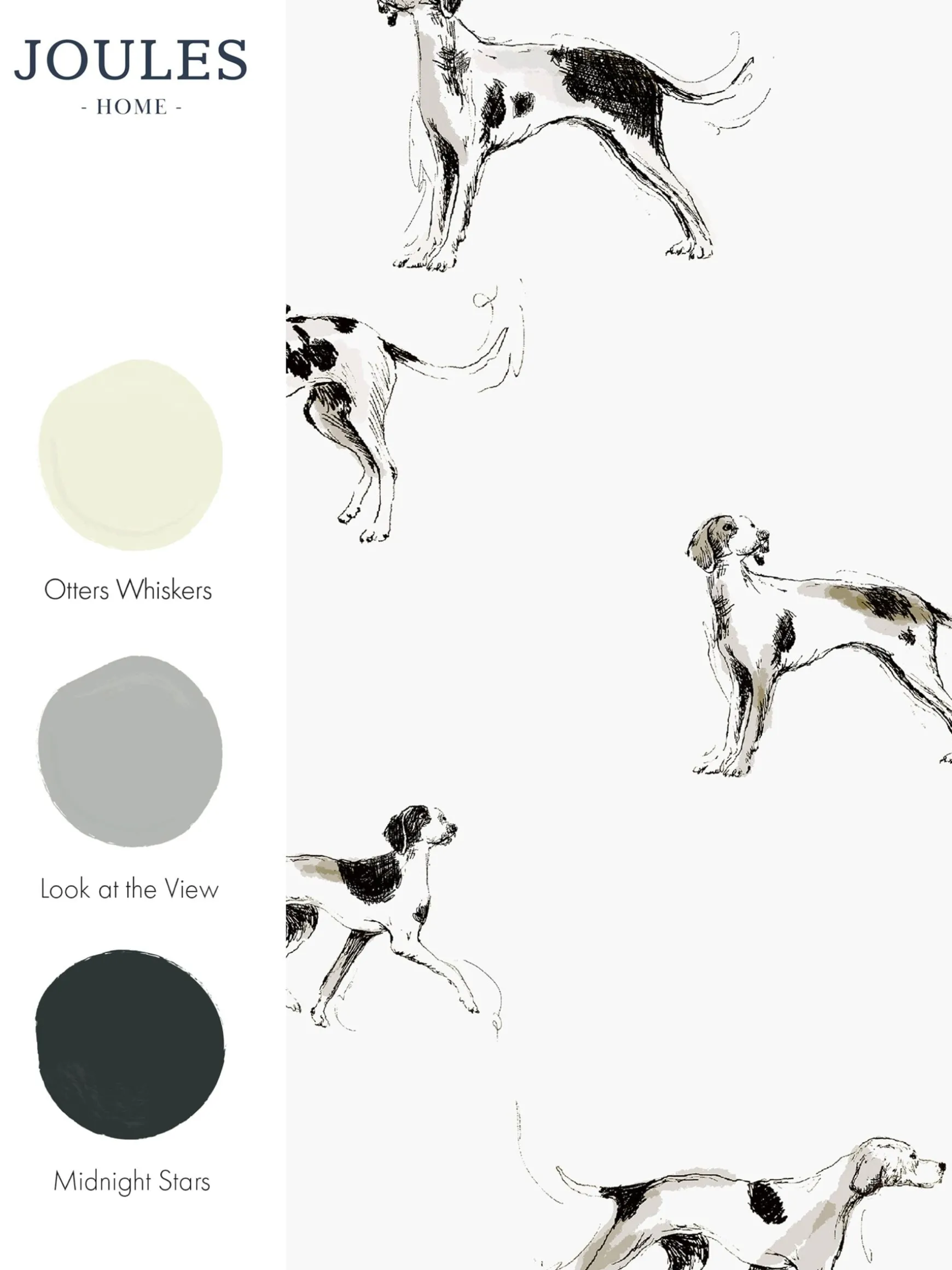 Antique Creme Sketchy Dogs 10M Wallpaper