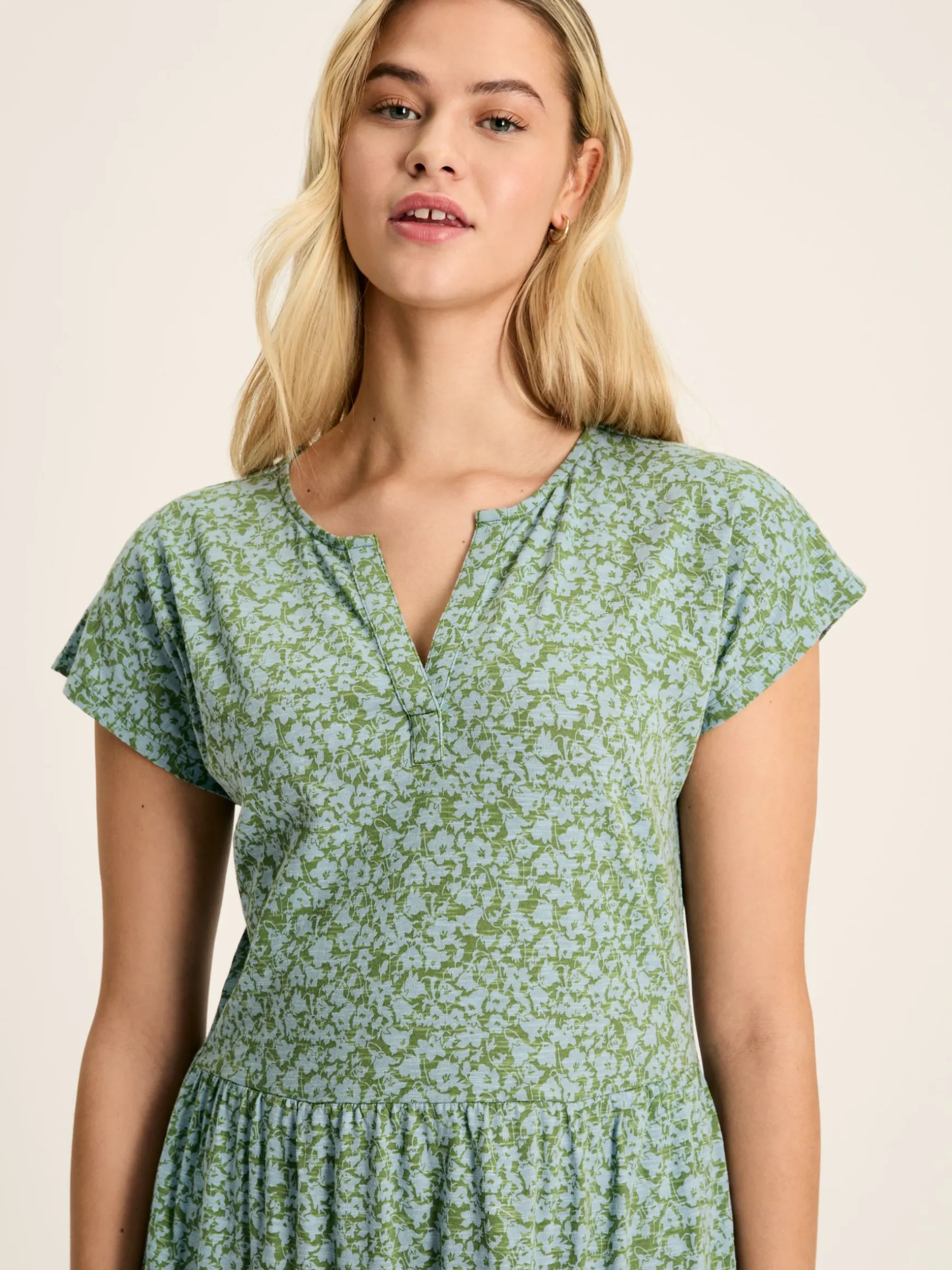 Ariana Green Jersey Tiered Dress