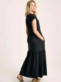 Ariana Navy Jersey Tiered Dress