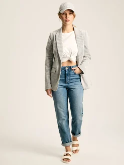 Belmont Cream/Navy Seersucker Boating Blazer