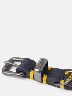 Blue Adjustable Leather Dog Collar