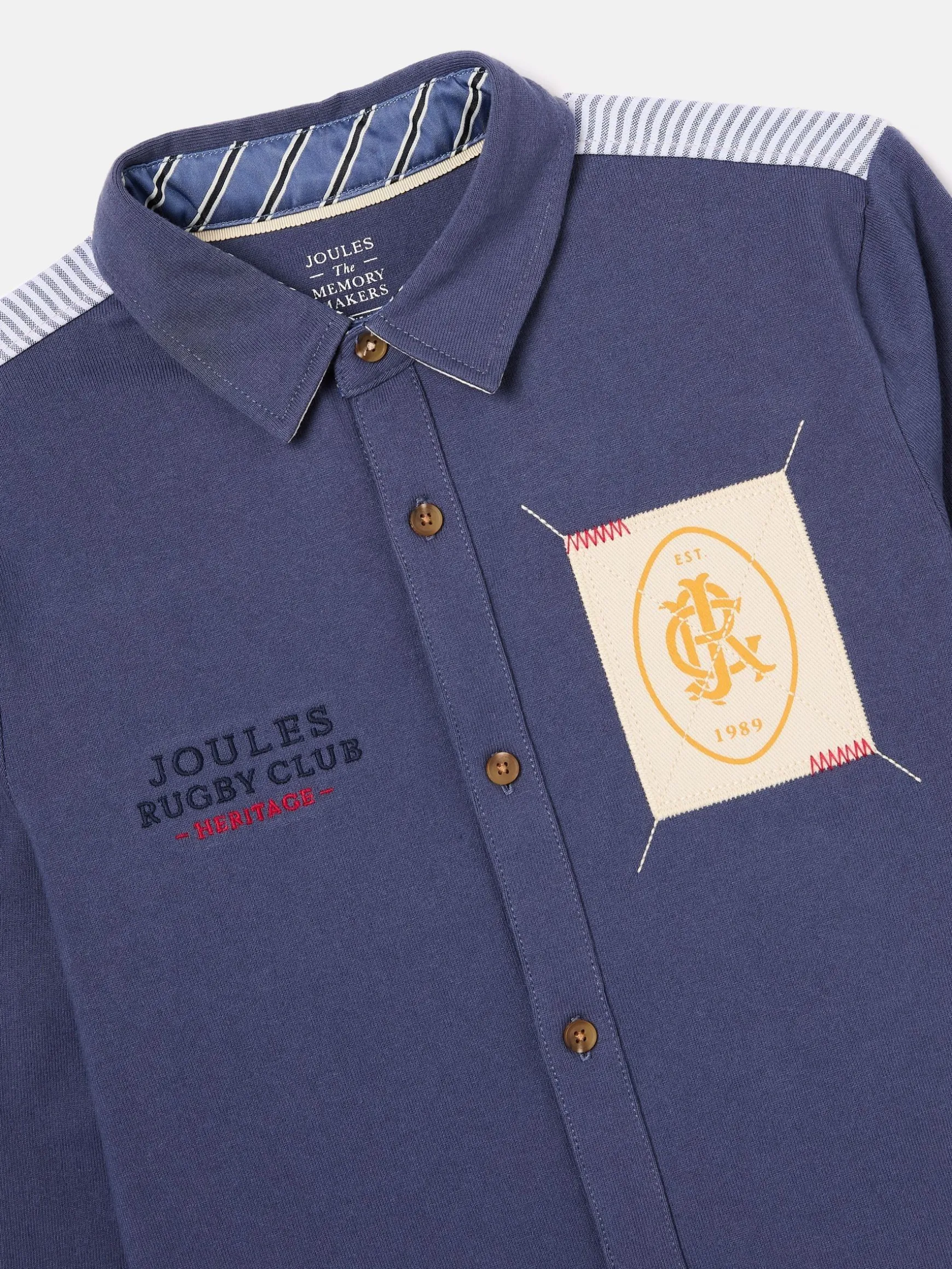 Boys' Emmett Blue Embroidered and Embellished Shirt