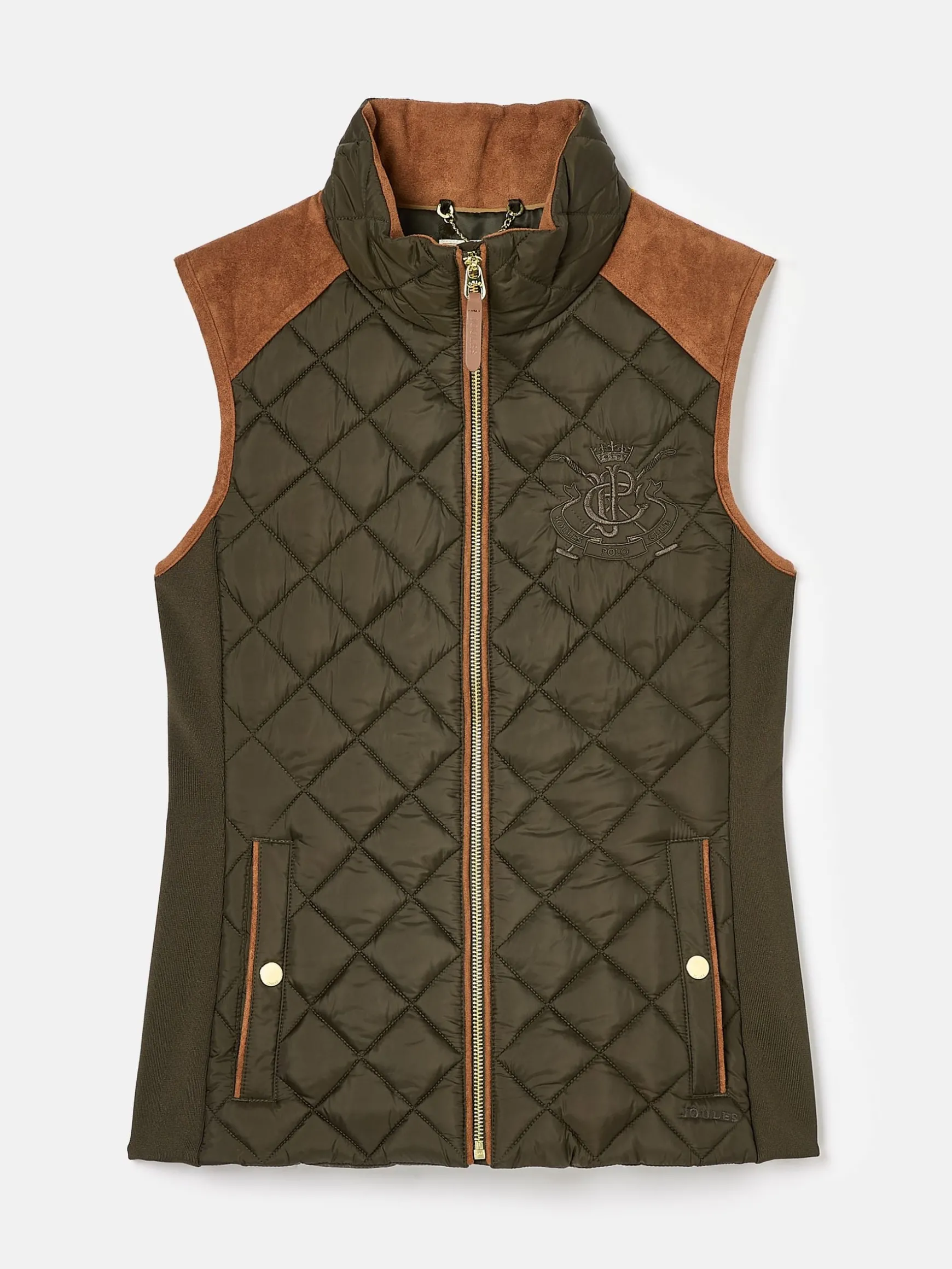 Braemar Luxe Khaki Green Showerproof Diamond Quilted Gilet
