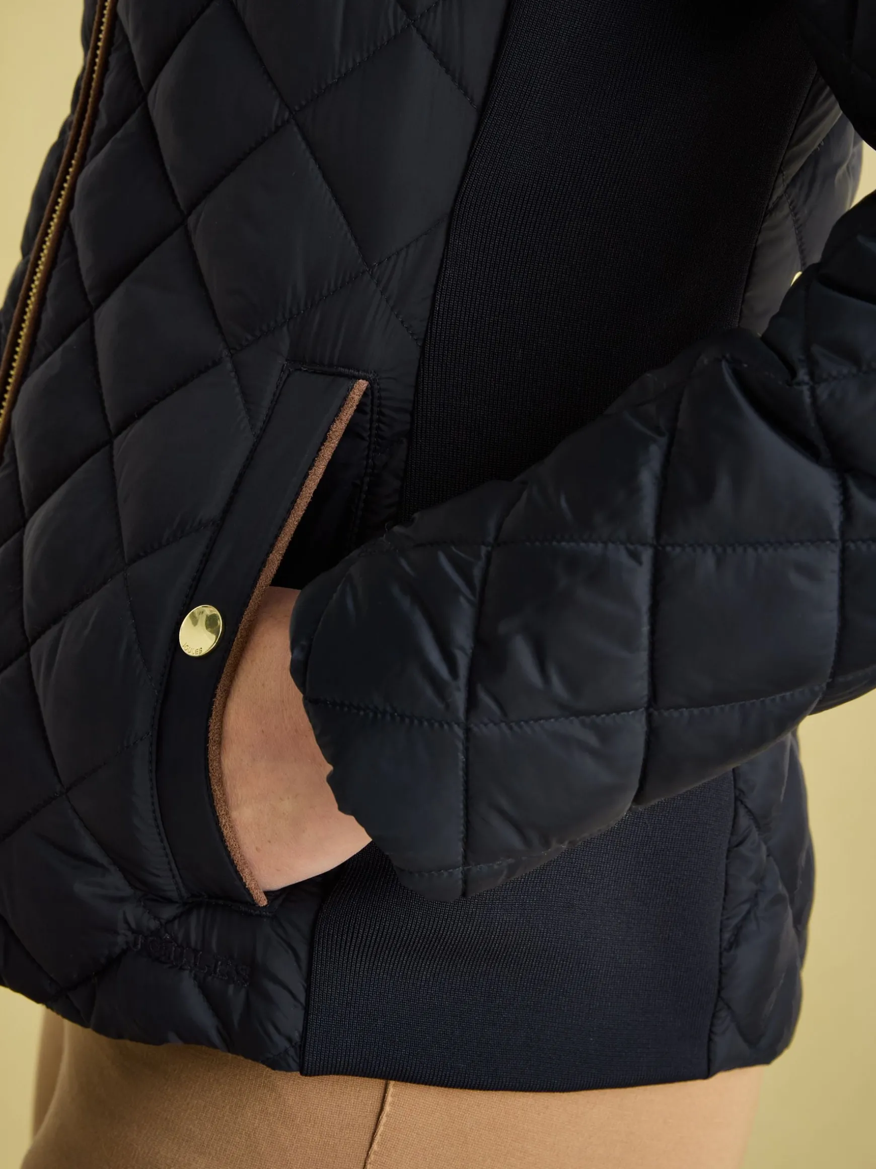 Braemar Luxe Navy Showerproof Diamond Quilted Coat