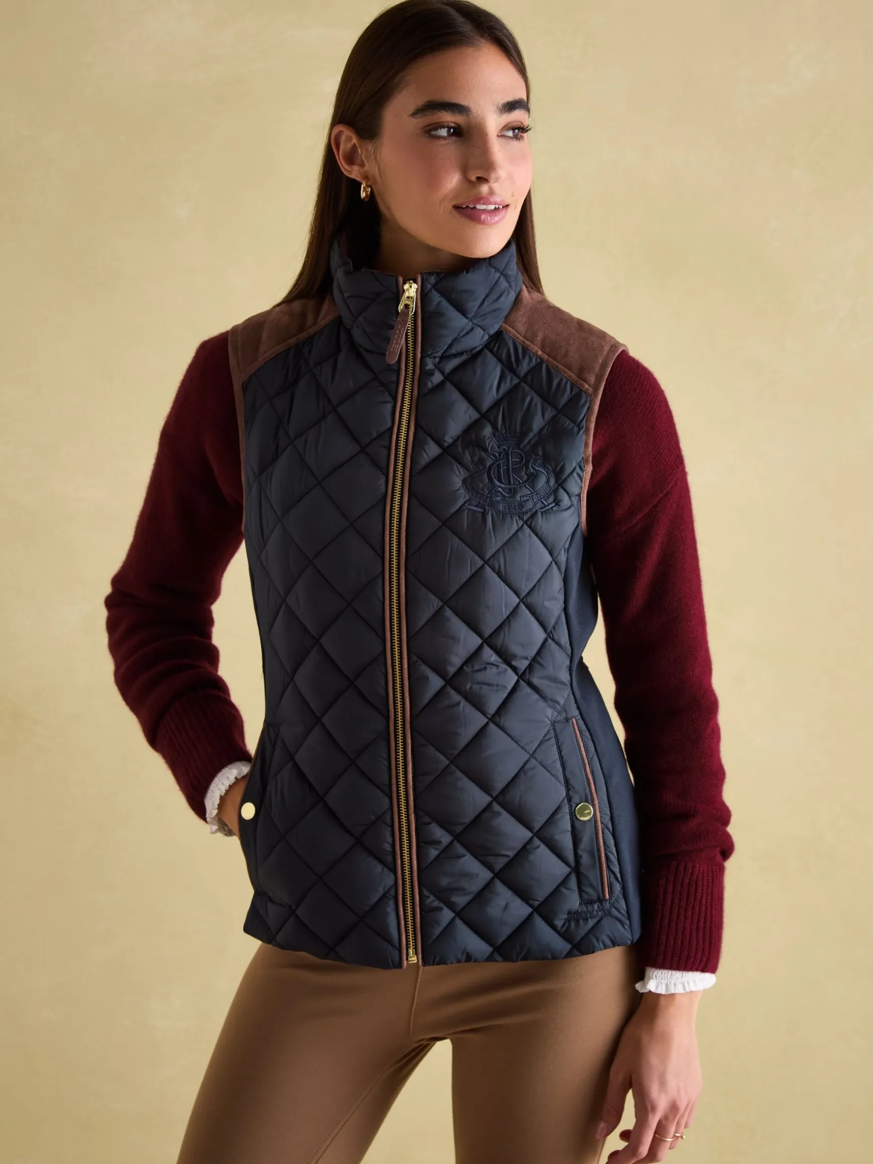 Braemar Luxe Navy Showerproof Diamond Quilted Gilet