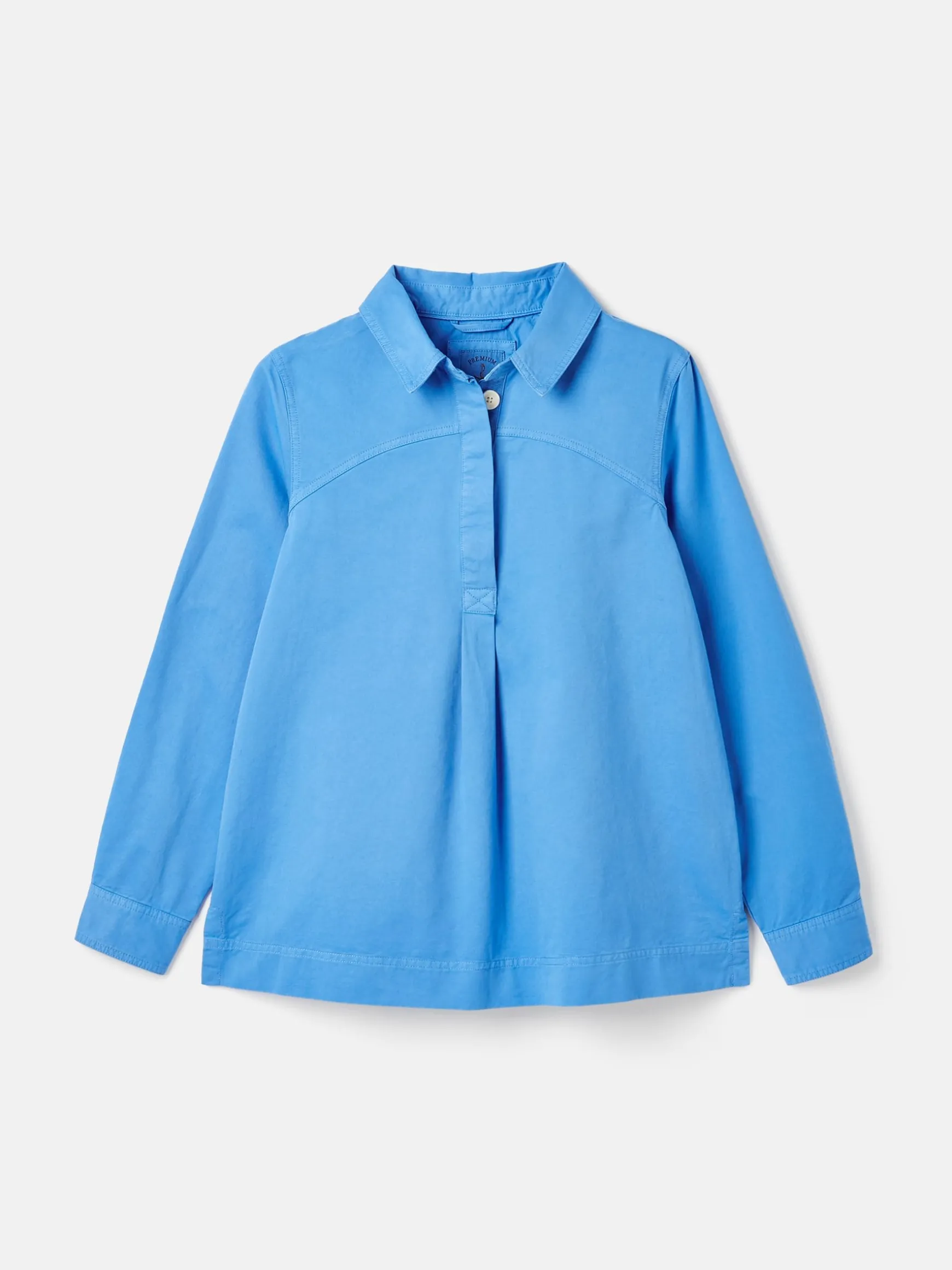 Brinley Blue Cotton Deck Shirt