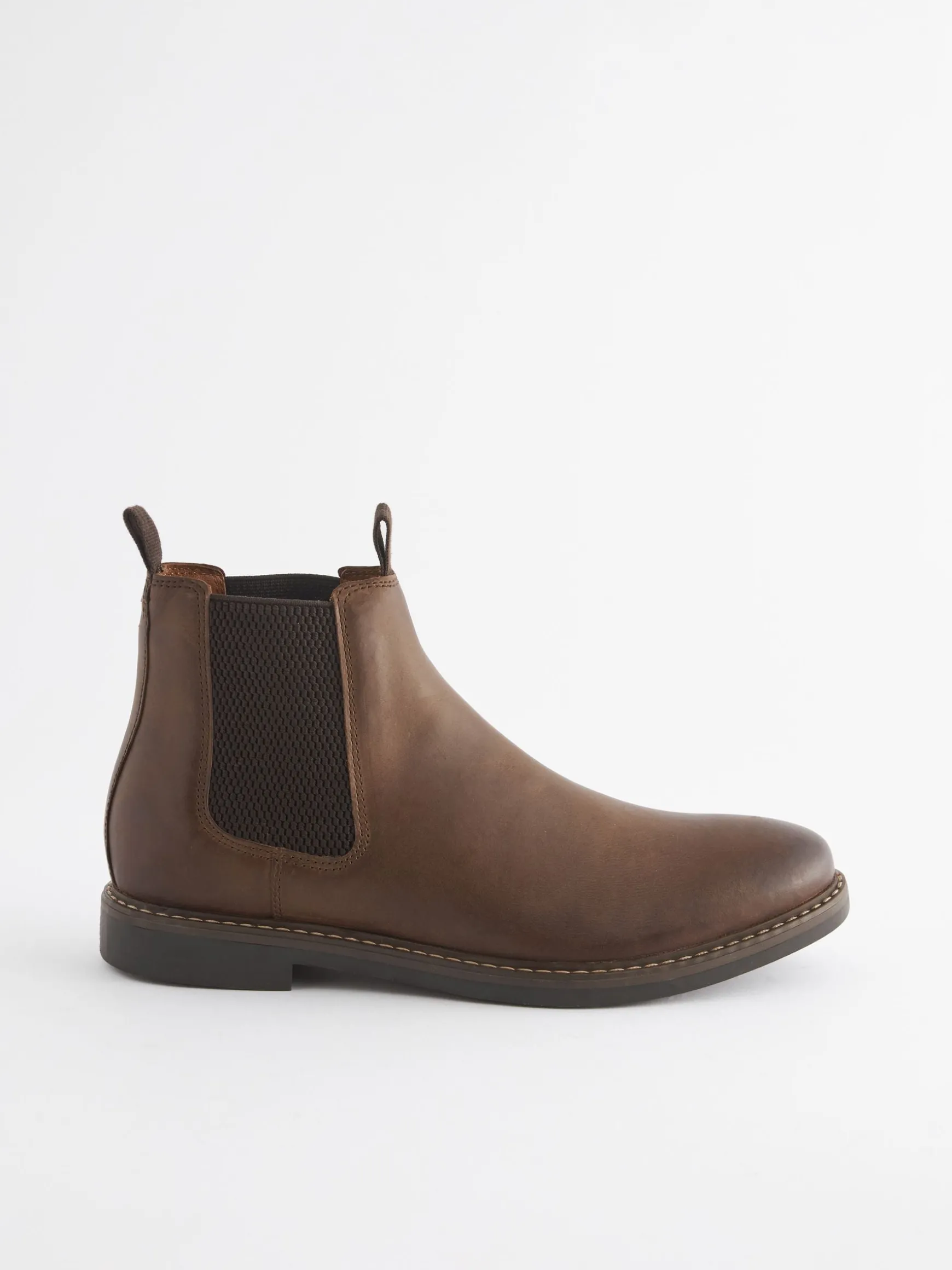 Brown Leather Chelsea Boots