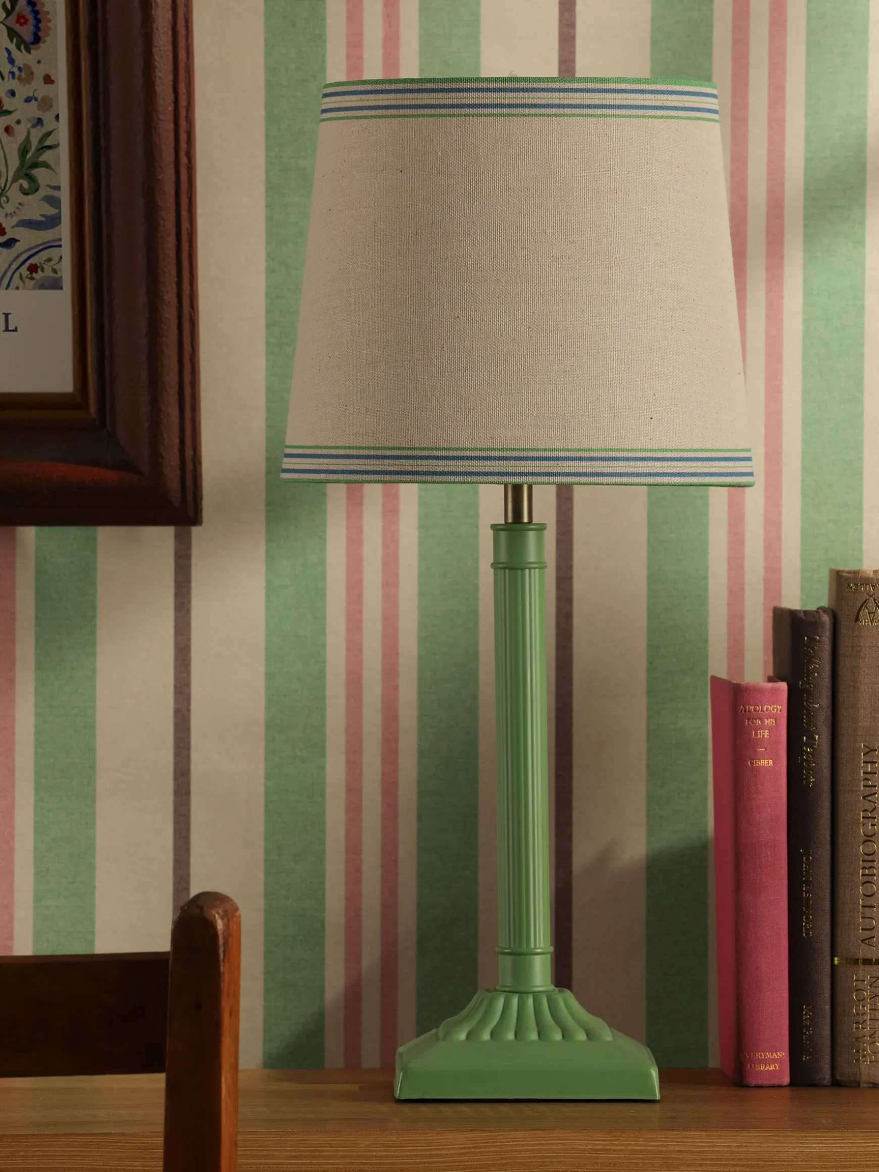 Buscot Green Square Base Table Lamp