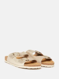 Celeste Gold Double Strap Sandals