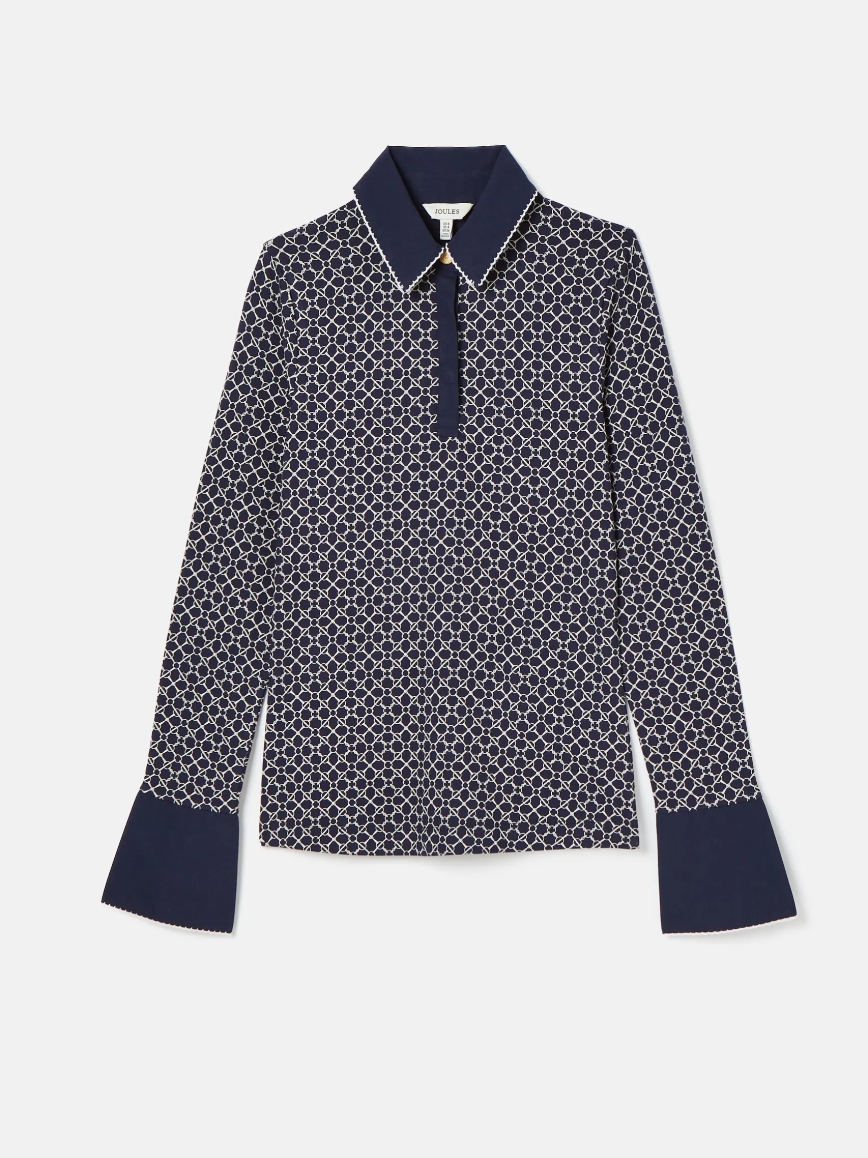 Cordelia Navy geo Long Sleeve Top