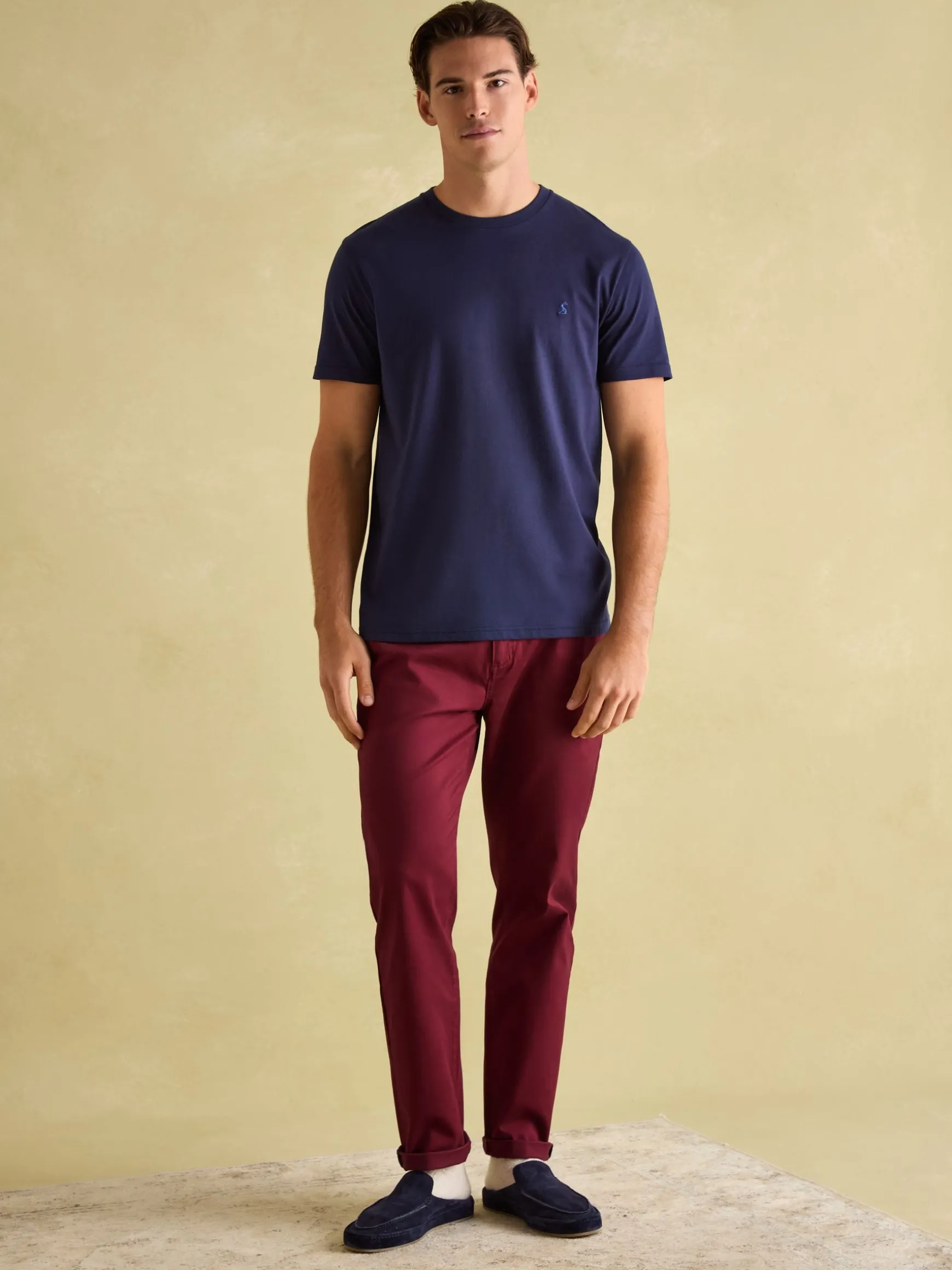Denton Navy Blue Lightweight Jersey 100% Cotton Crew Neck T-Shirt