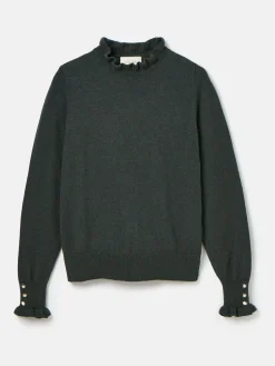 Edith Green Frill Neck Jumper