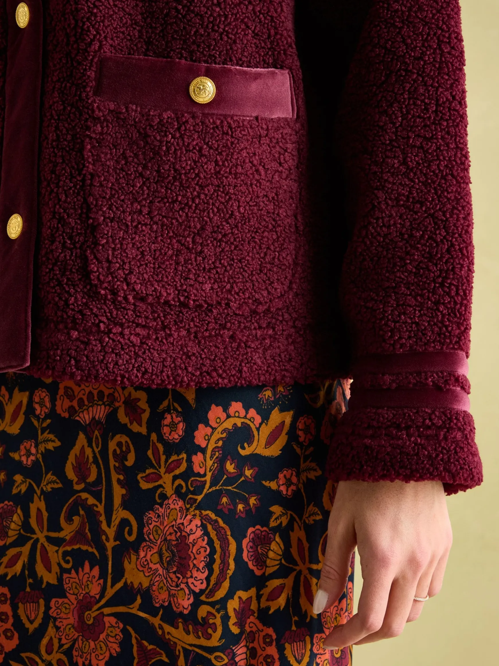 Fleur Red Fleece Jacket