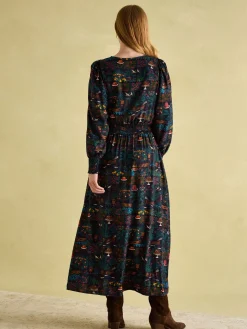 Georgina Navy Elasticated Waist Maxi Dress