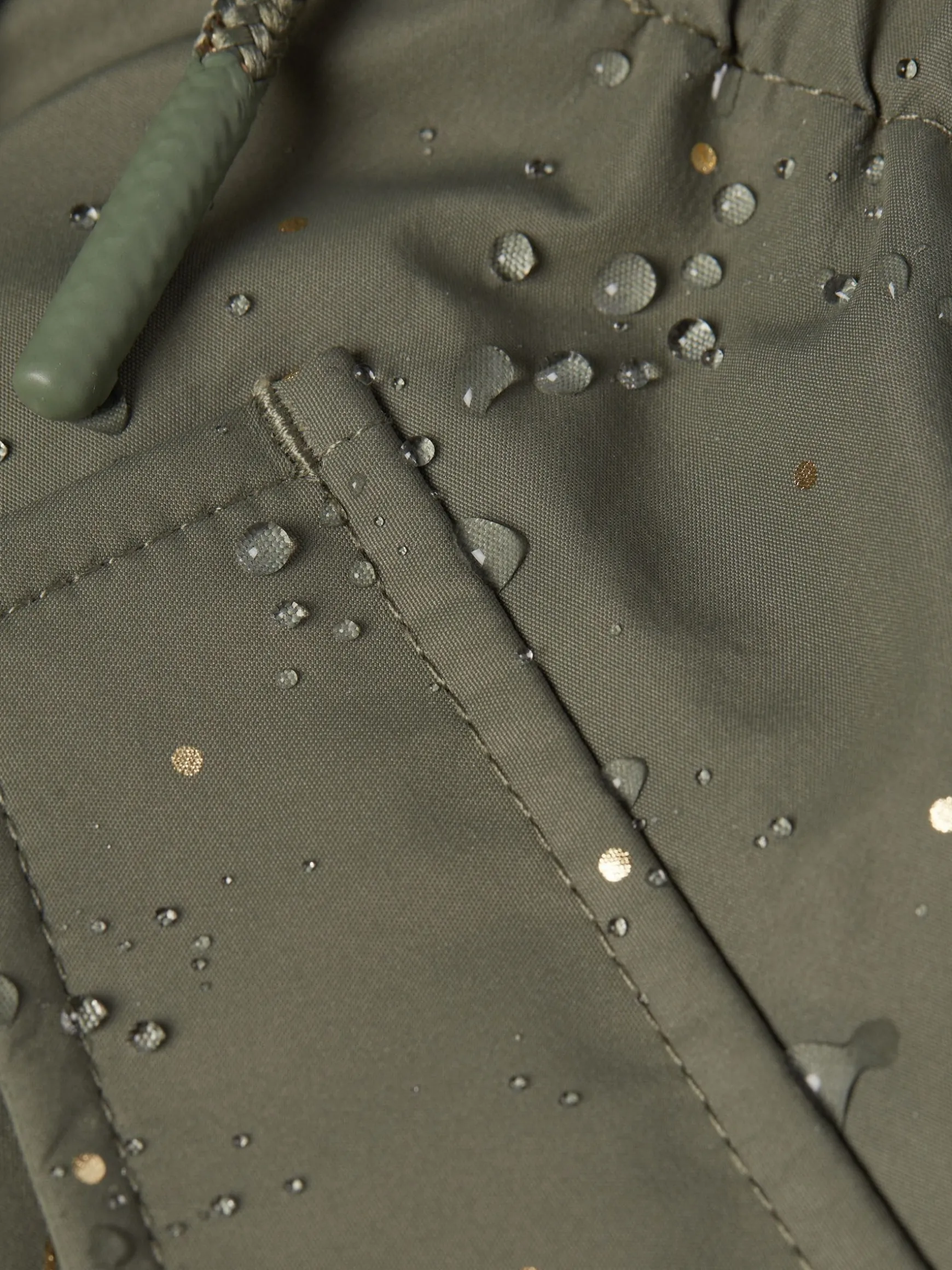 Girls' Alix Khaki Green Printed Waterproof Parka Coat