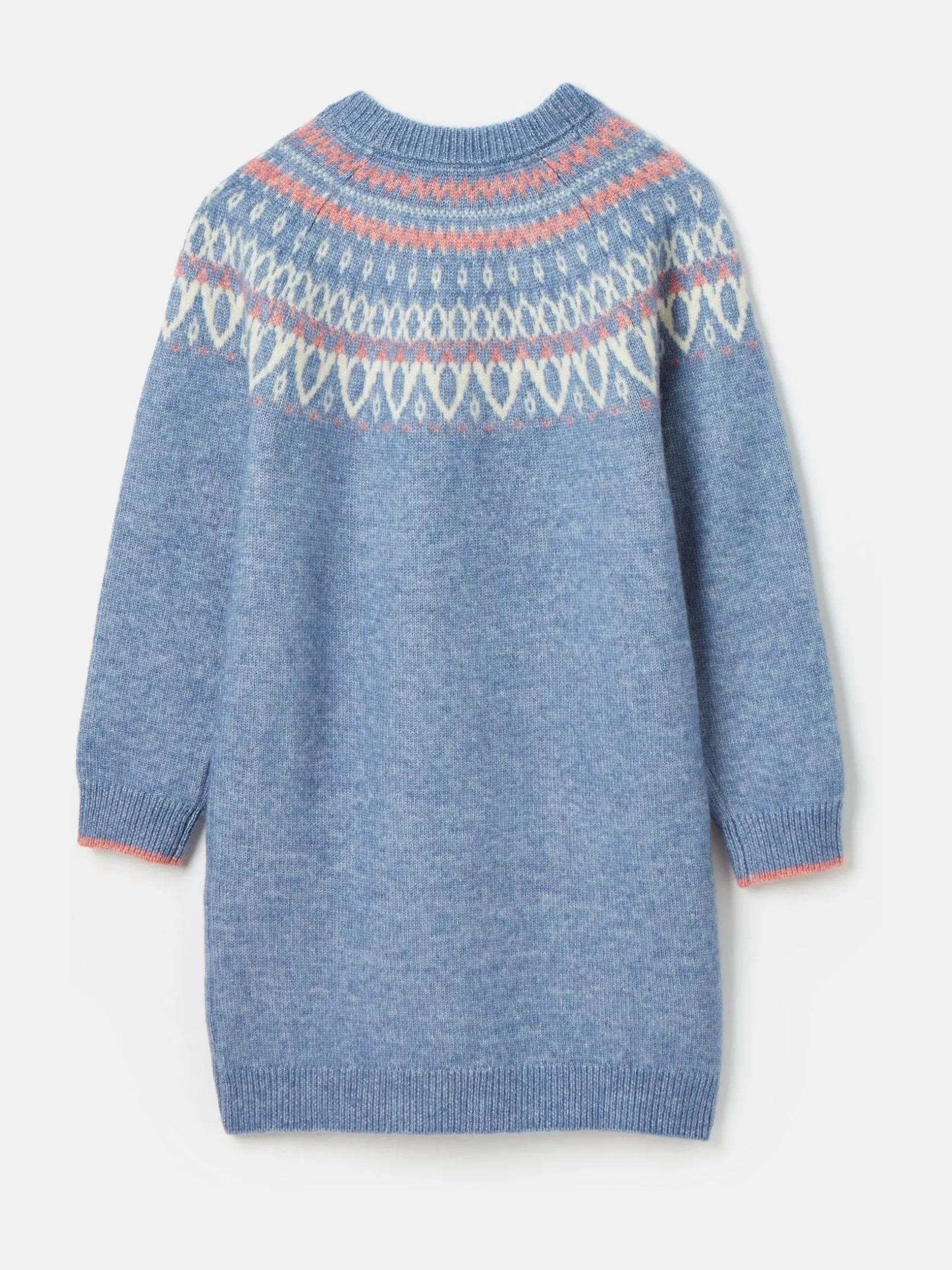 Girls' Charlotte Blue & Pink Fair Isle Jumper Dress