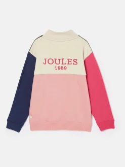 Girls' Elliot Multi Colour Block Quarter Zip Sweatshirt
