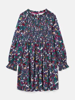 Girls' Gracie 12 Days of Christmas Printed Jersey Dress