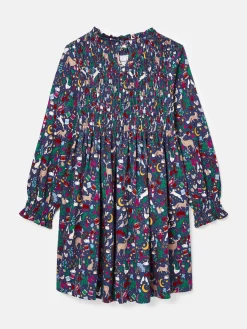 Girls' Gracie 12 Days of Christmas Printed Jersey Dress