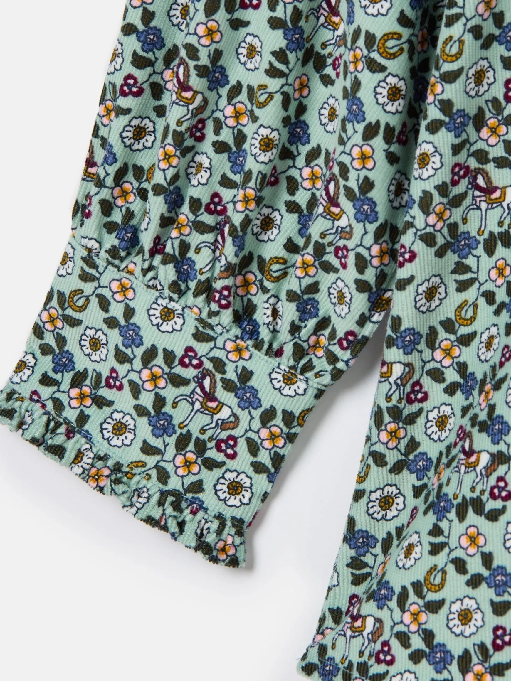 Girls' Liliana Blue Ditsy Pop Over Blouse