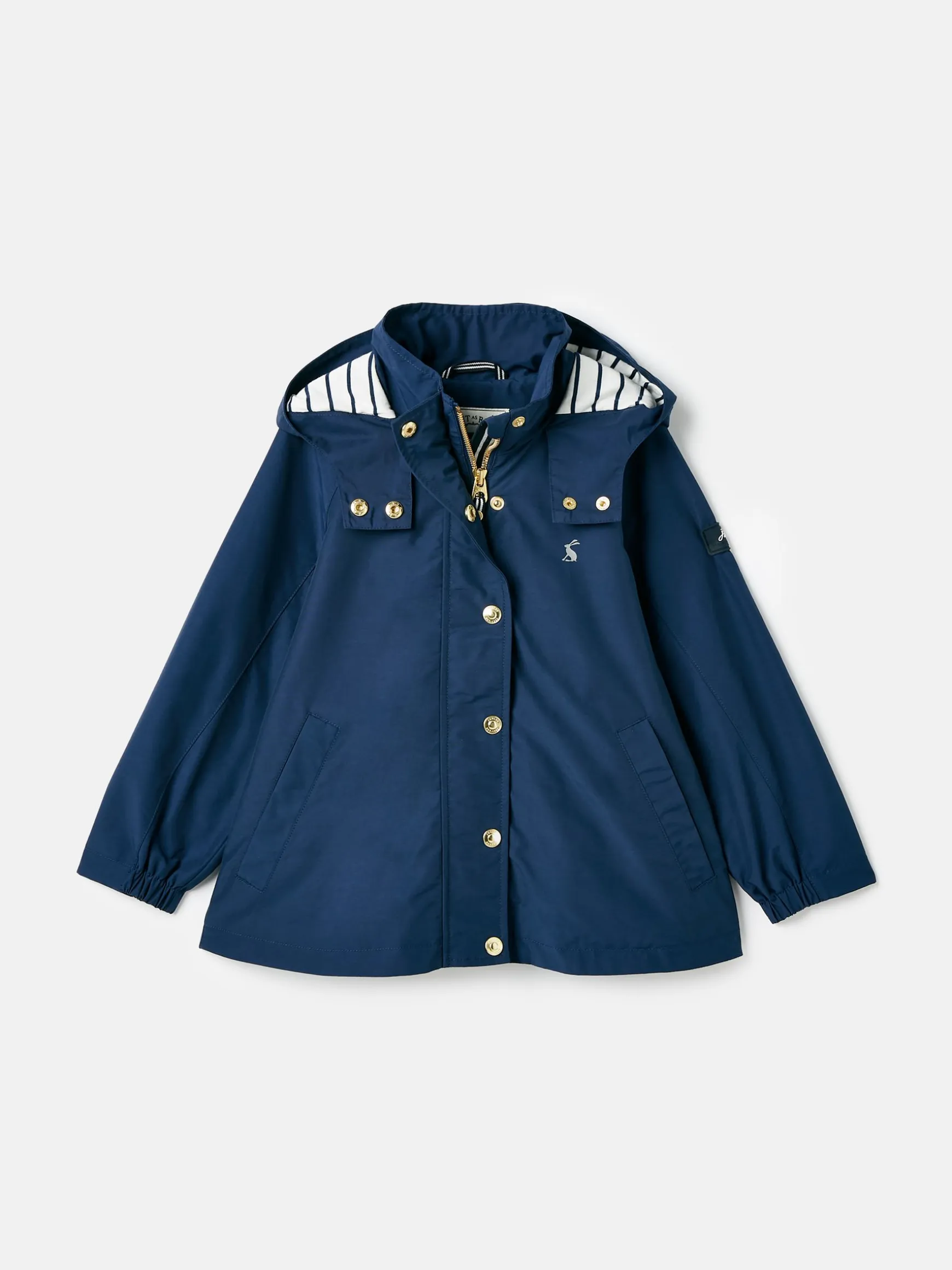 Girls' Meadow Navy Blue Lightweight Waterproof Raincoat With Hood