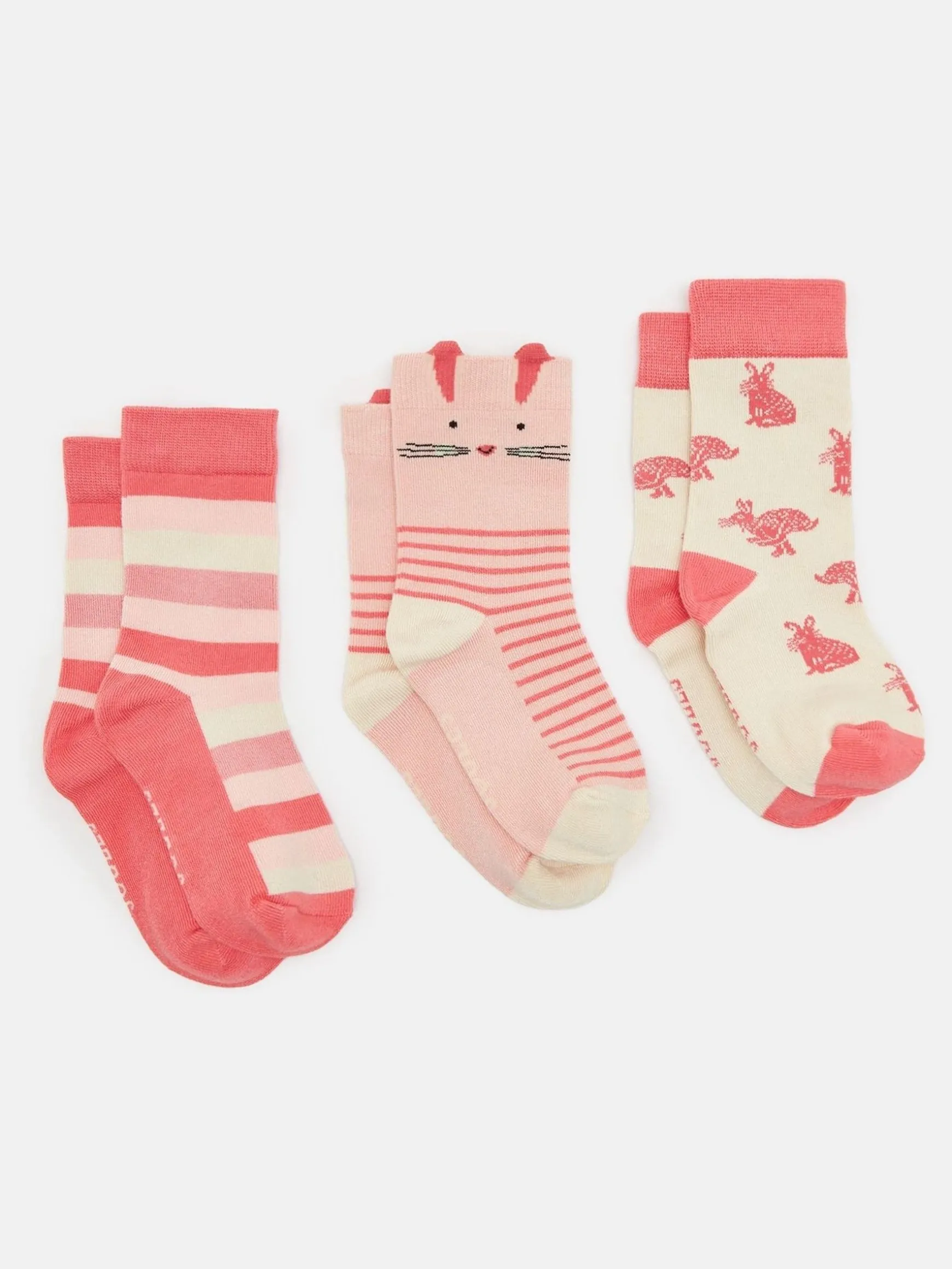 Girls' Neat Feet Pink 3 Pack Socks