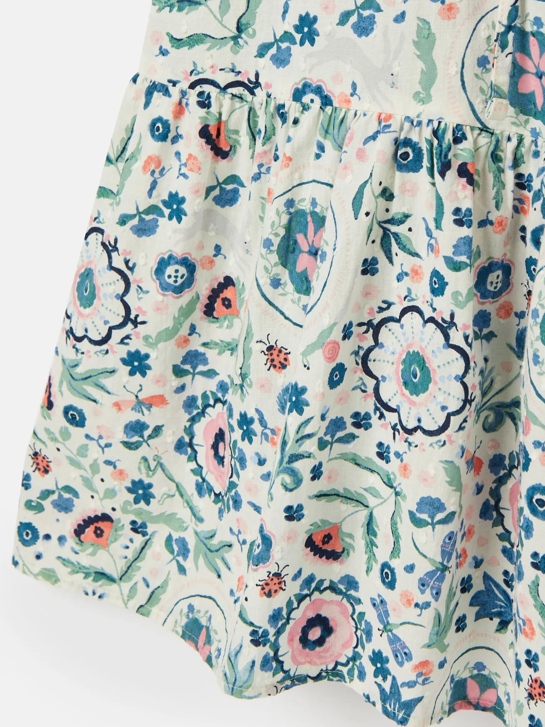Girls' Summer Pink / Green Textured Shirt Dress