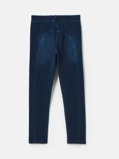 Girls' Trot Denim Dark Wash Jersey Denim Jodphur-Style Leggings