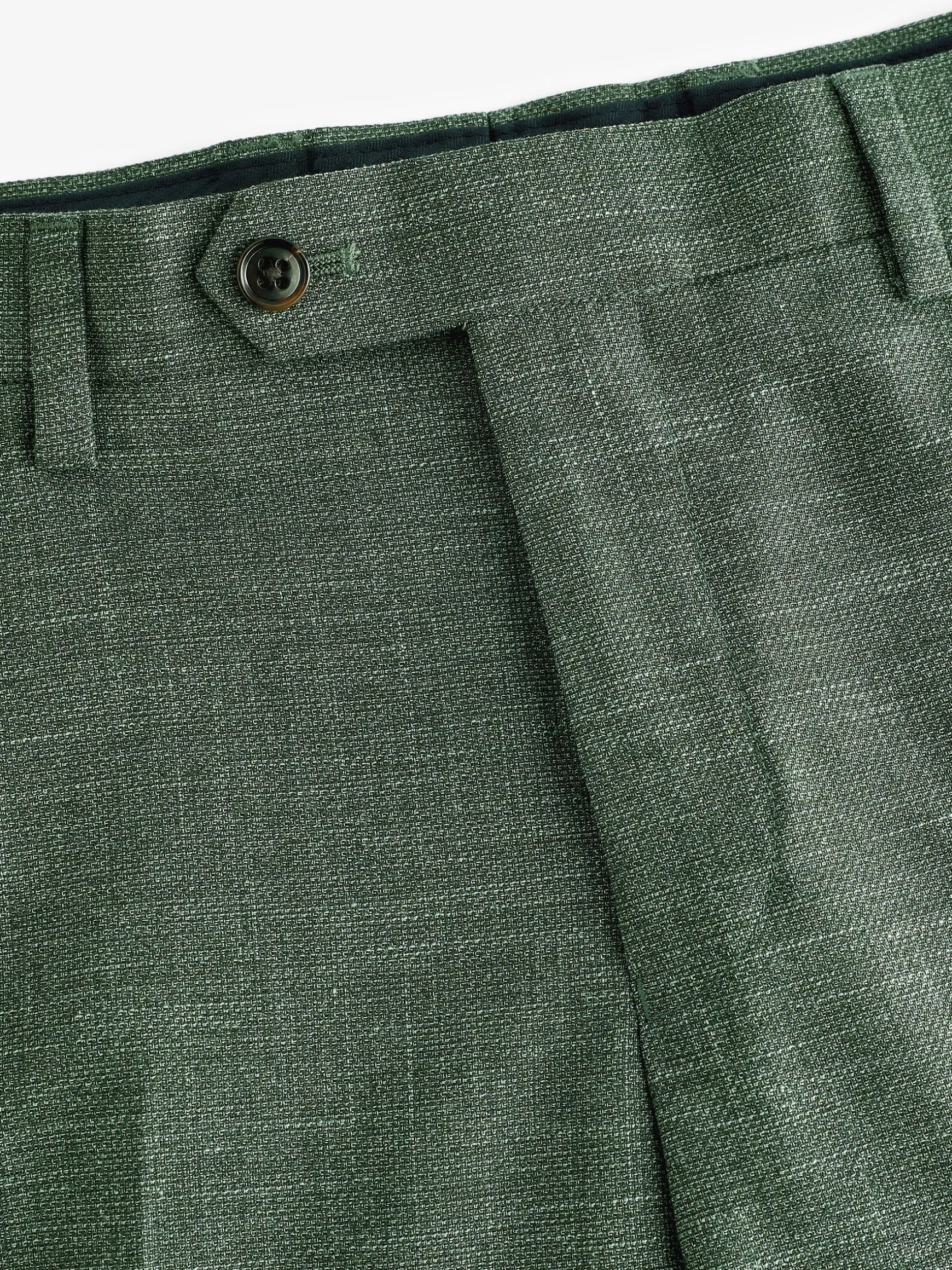 Green Slim Textured Suit Trousers