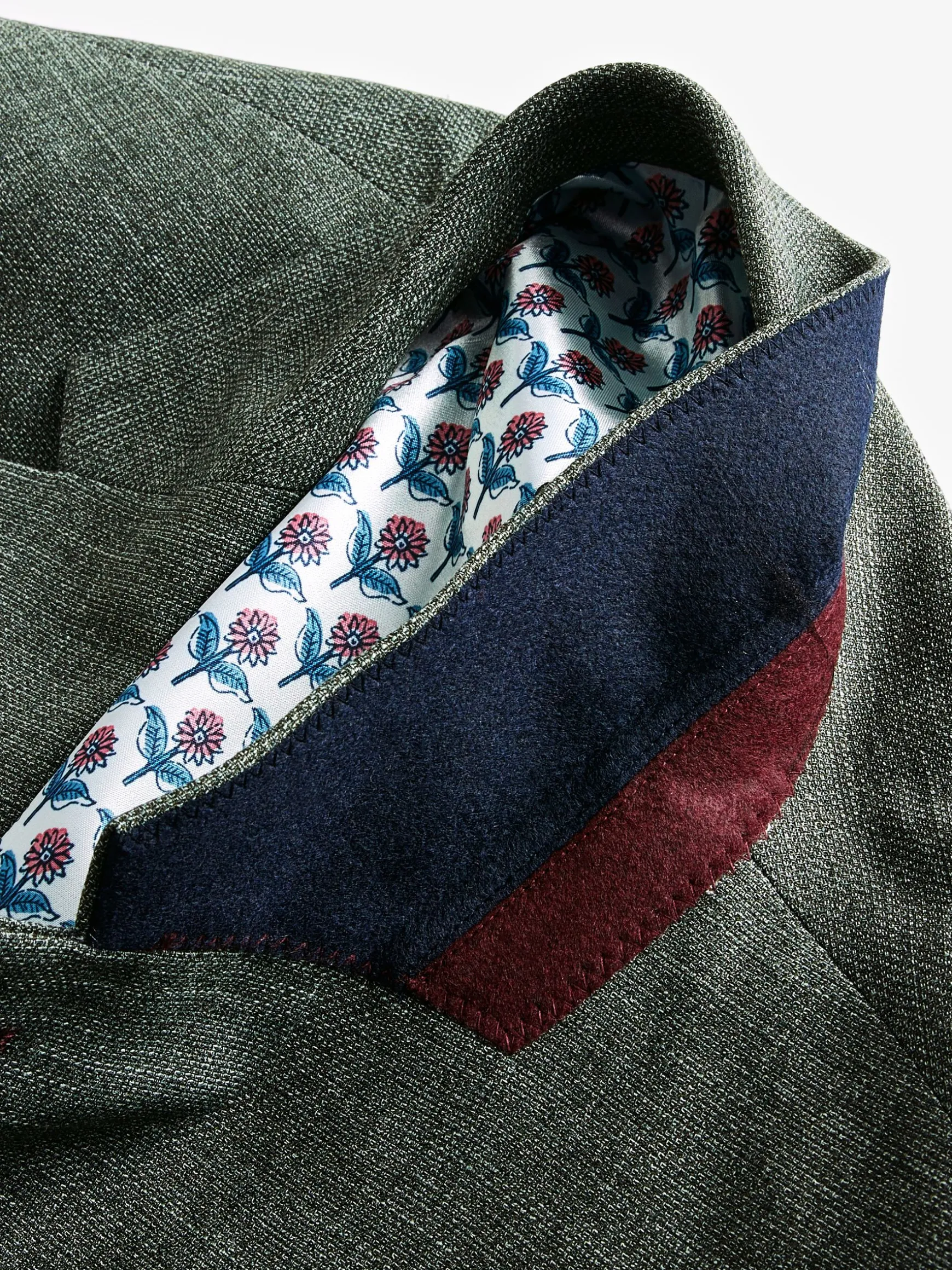 Green Slim Textured Suit Jacket