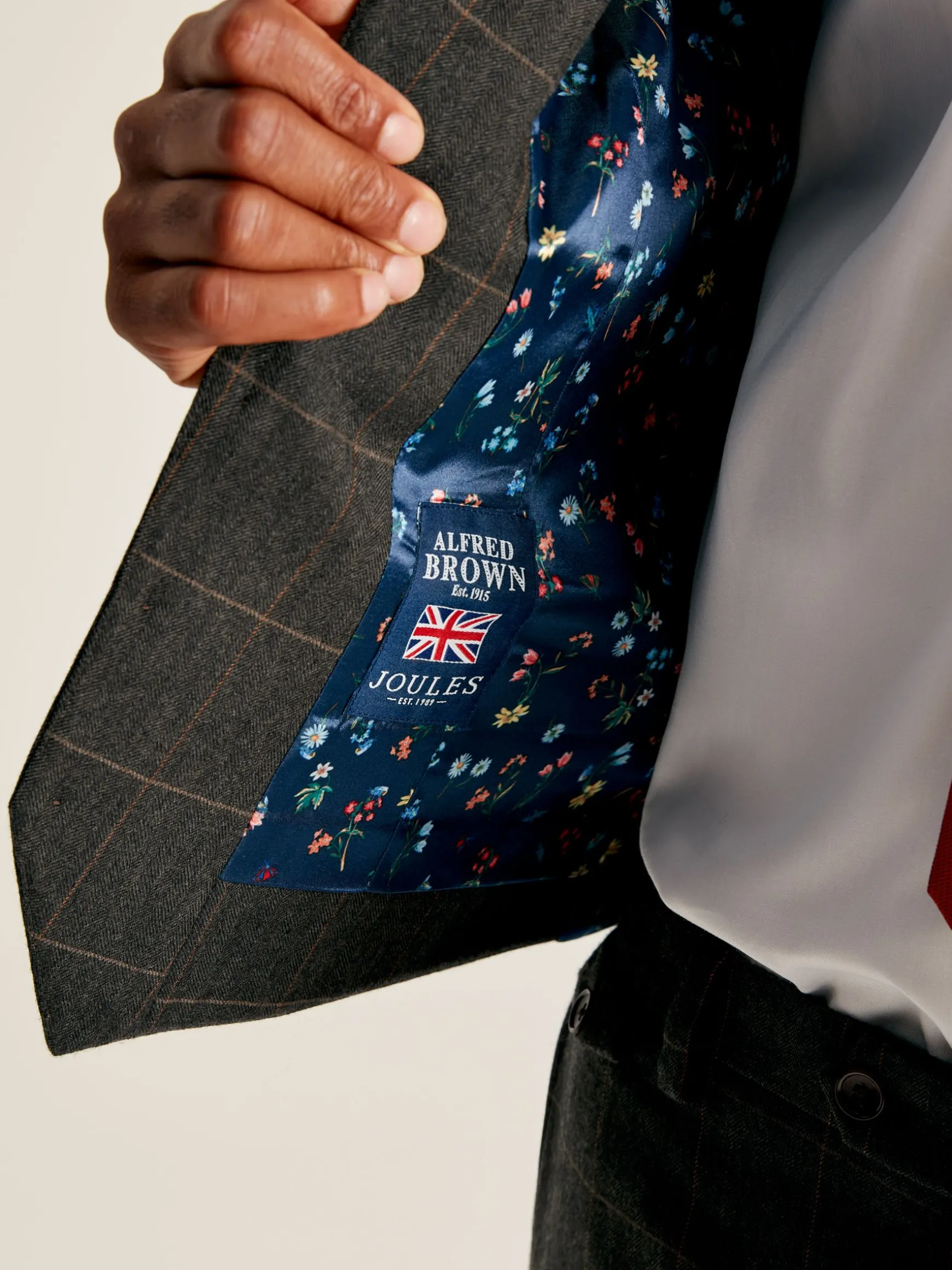Green Window Pane Check Suit Waistcoat