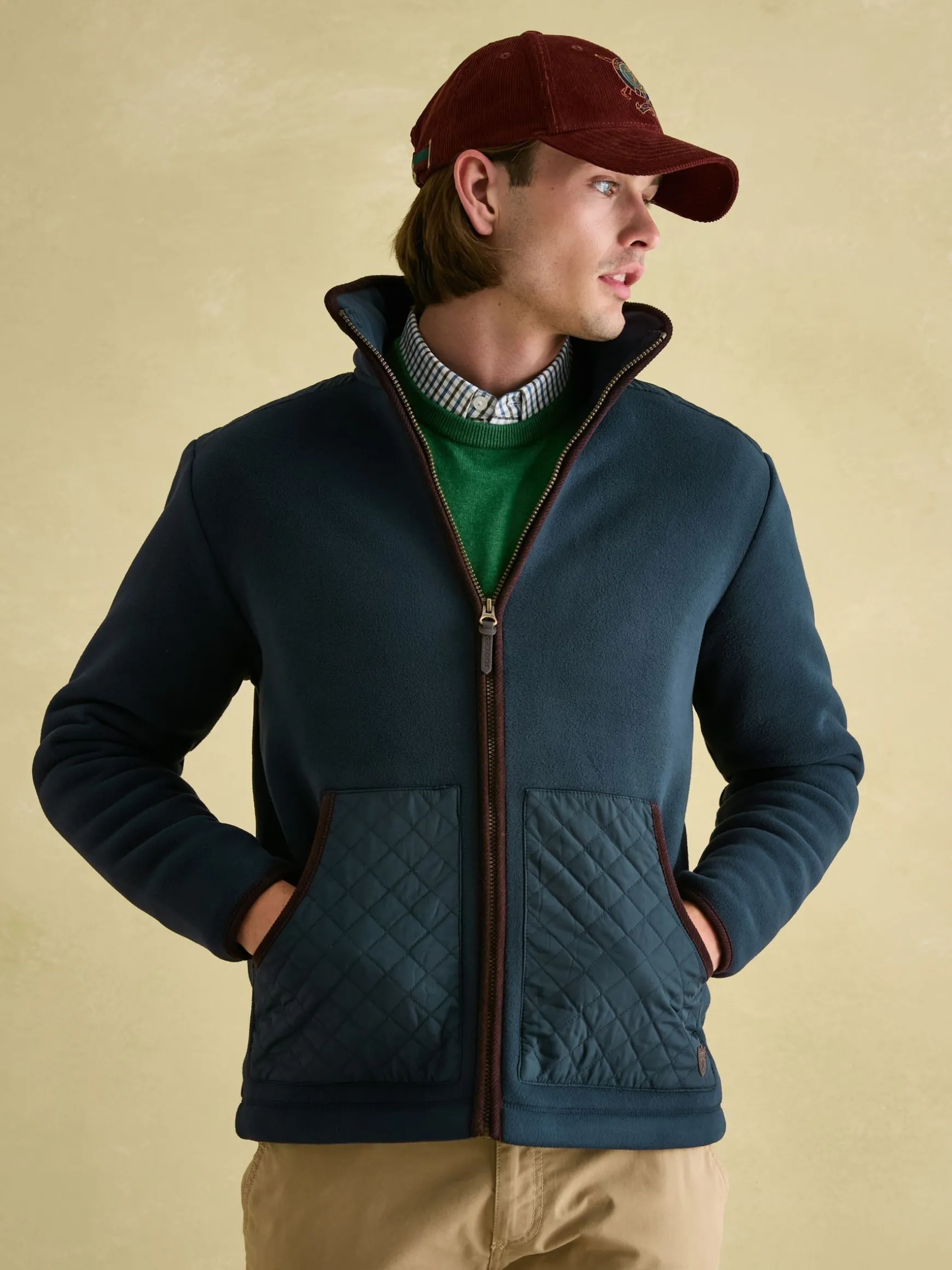 Greenfield Navy Blue Full Zip Fleece Jacket