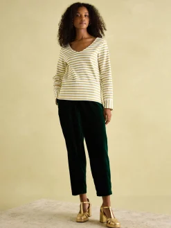 Harbour Cream/Gold V-Neck Jersey Top
