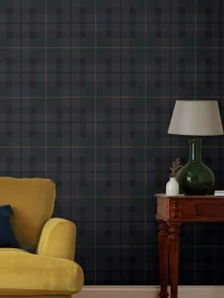 Heritage Blue Rothero Check 10M Wallpaper