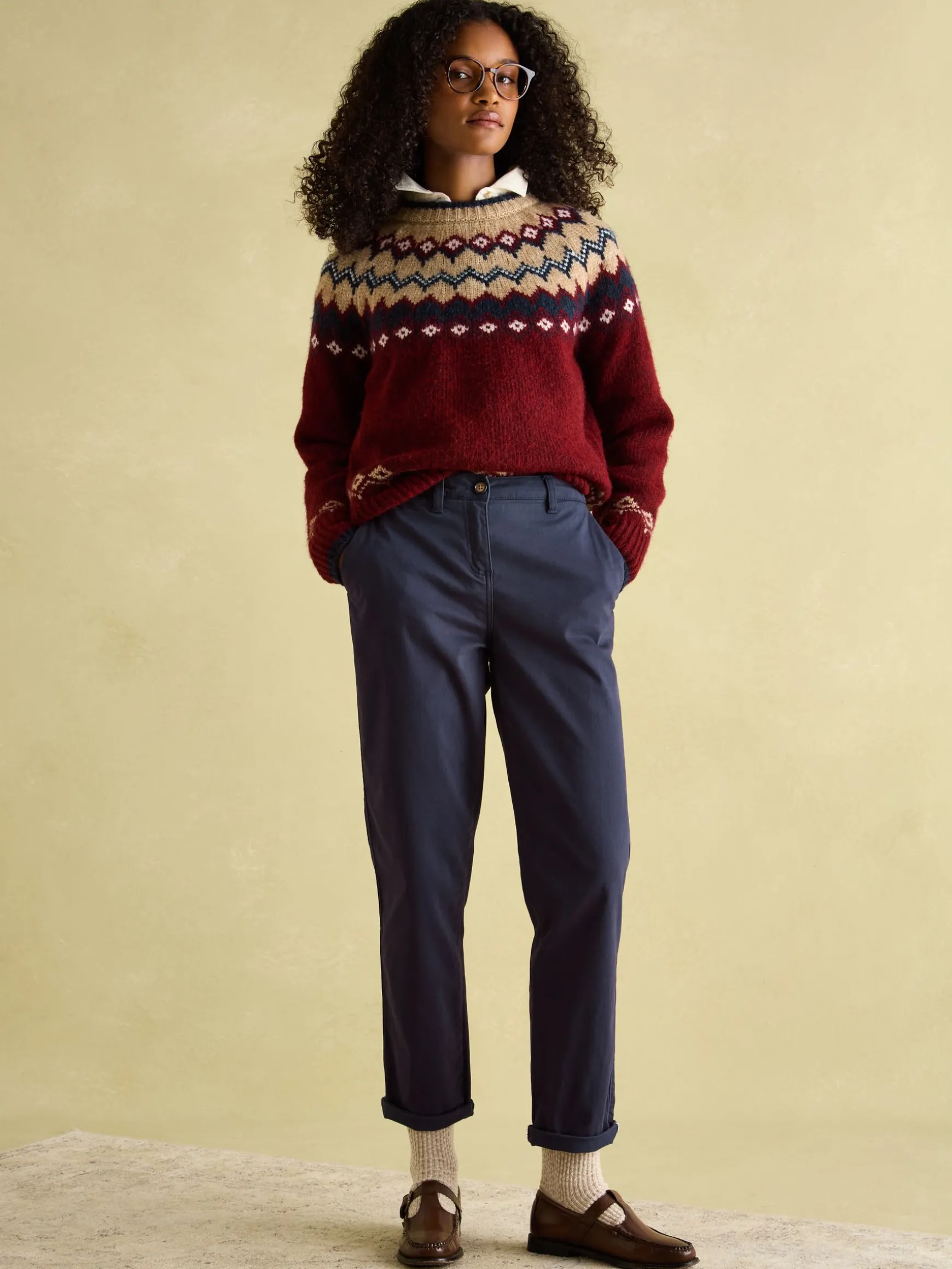 Hesford Navy Blue Chino Trousers