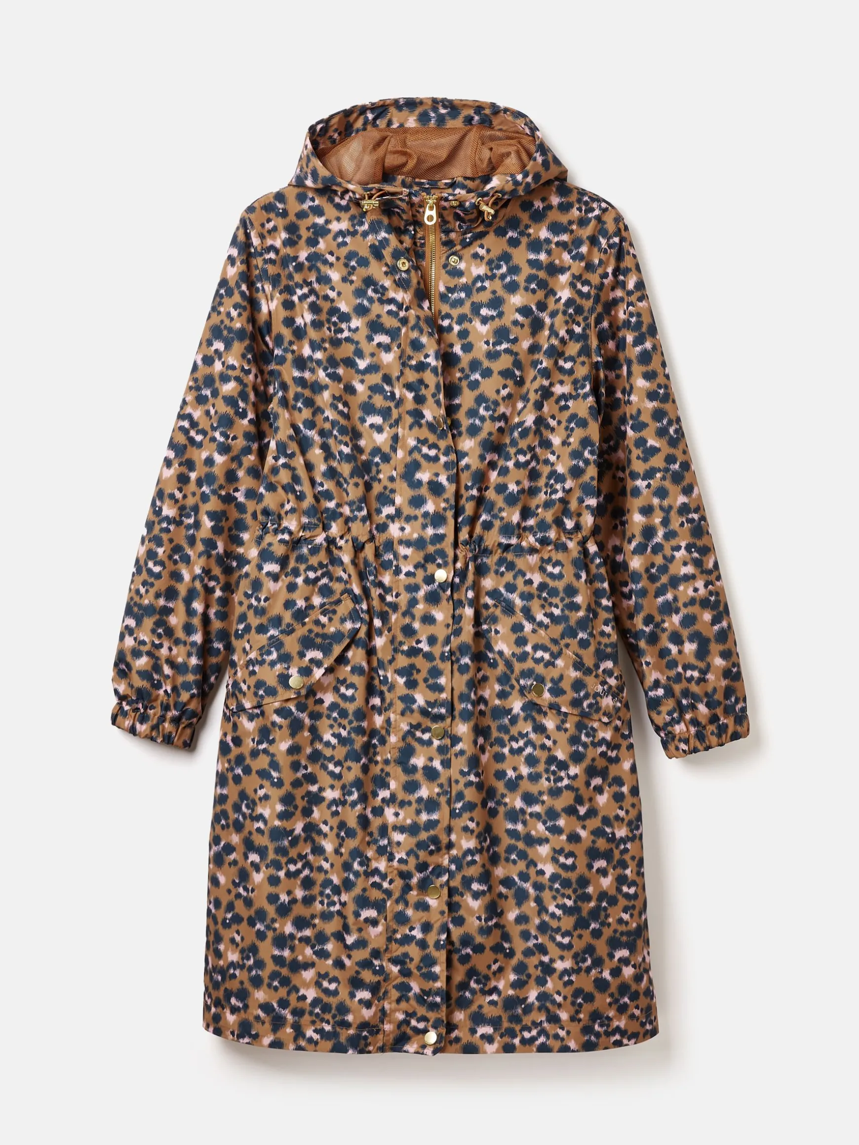 Holkham Tan Leopard Waterproof Packable Raincoat With Hood