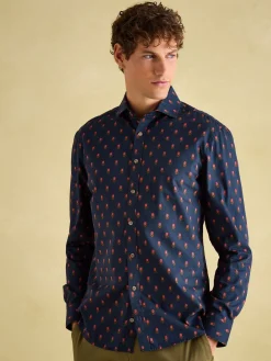 Invitation Navy Ditsy Cotton Shirt