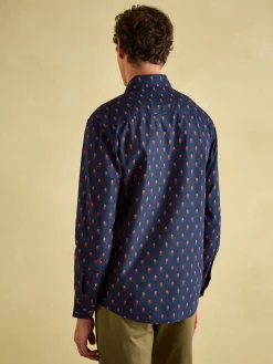 Invitation Navy Ditsy Cotton Shirt