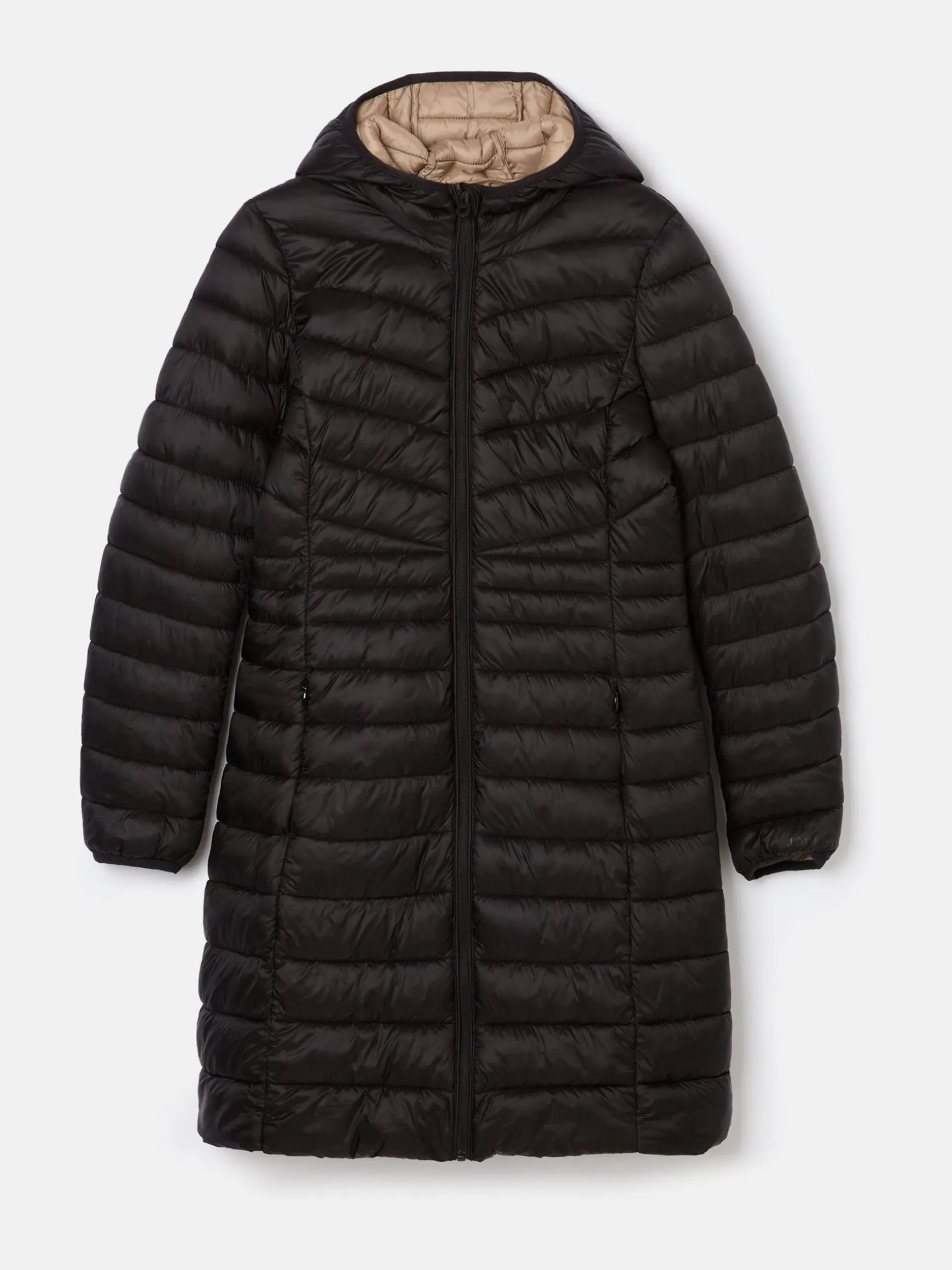 Kenley Black Showerproof Long Padded Coat with Hood