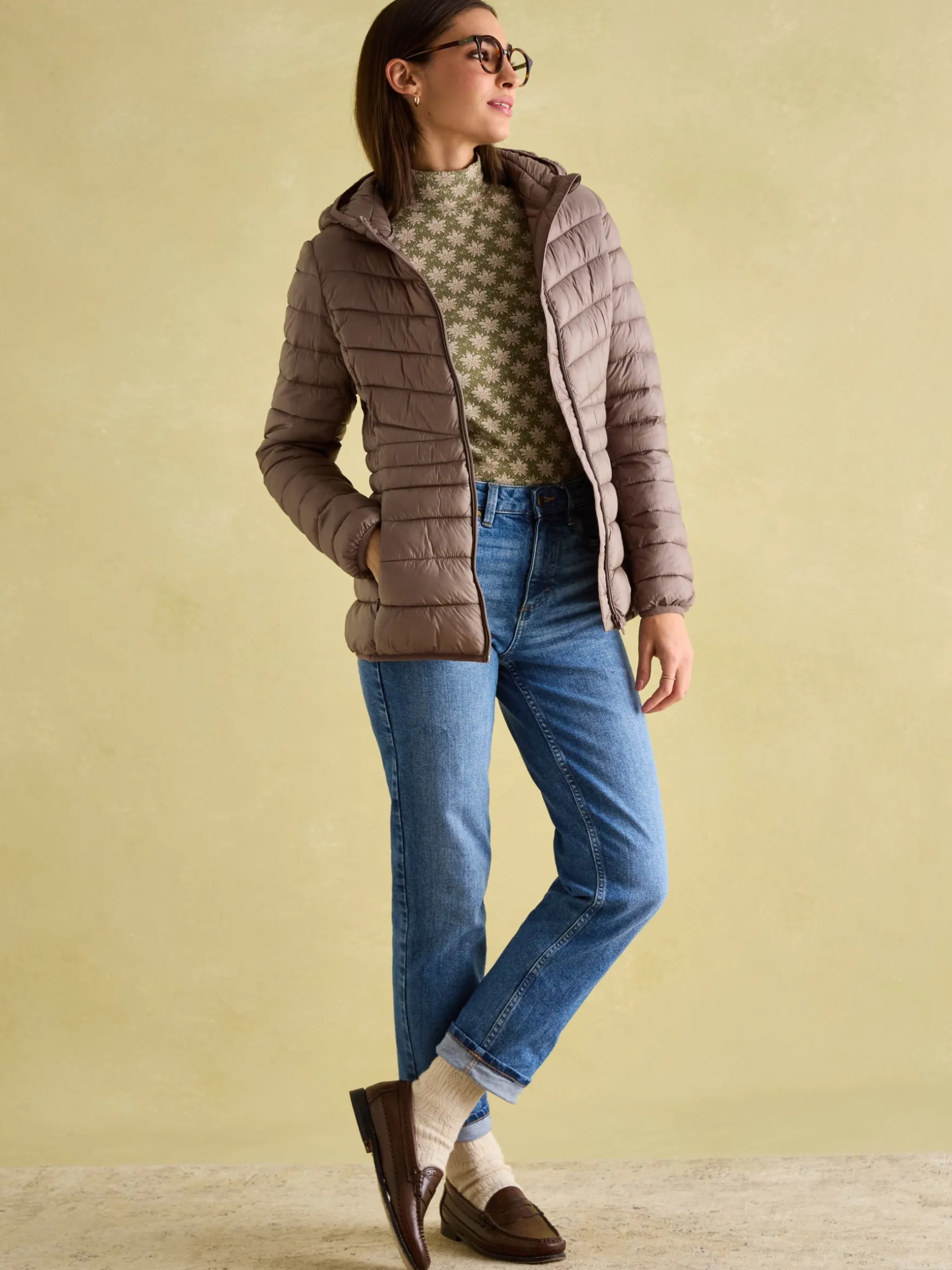 Kenley Neutral Showerproof Padded Coat with Hood