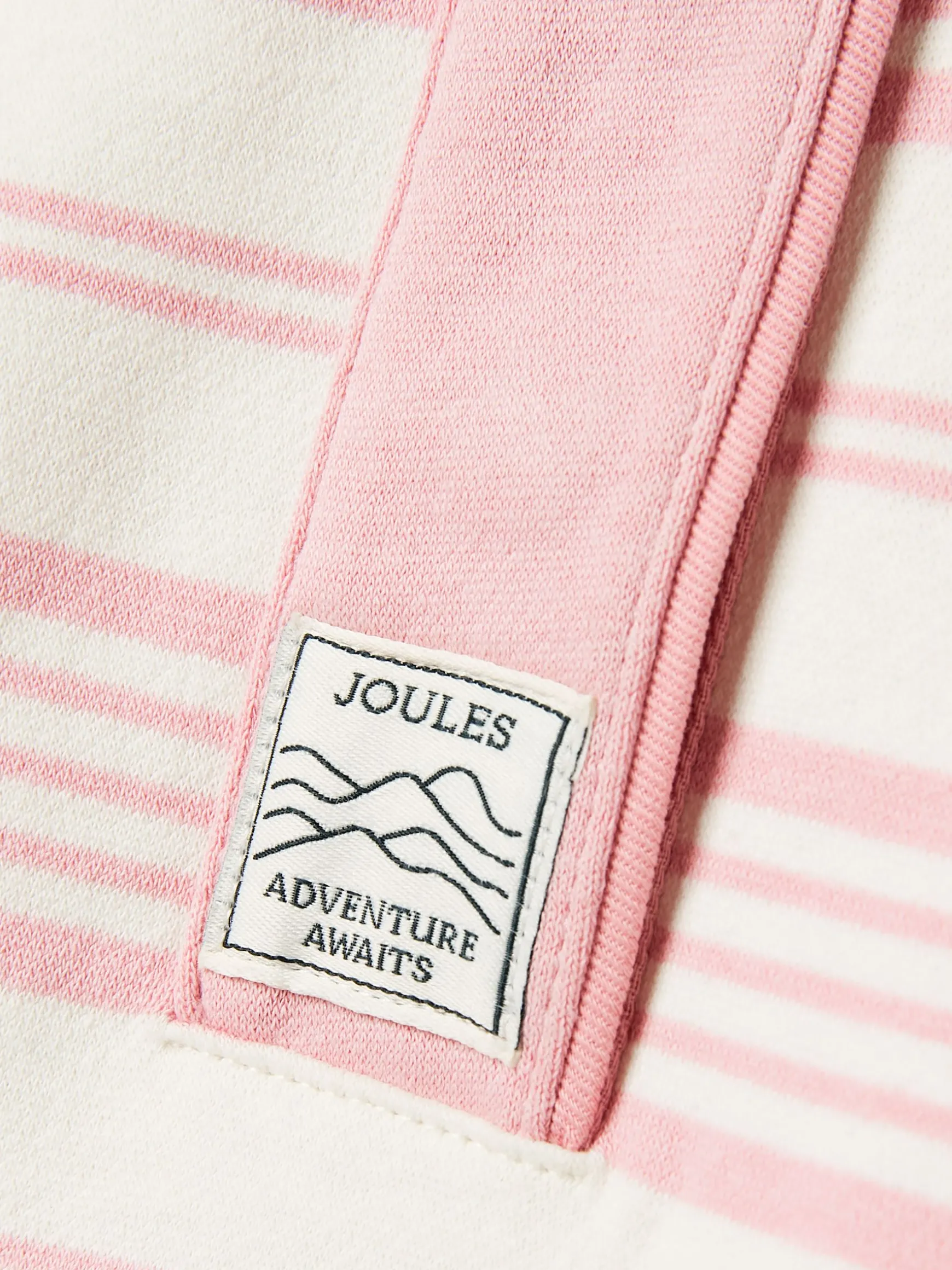 Kids' Burnham Pink Stripe Funnel Neck Sweatshirt