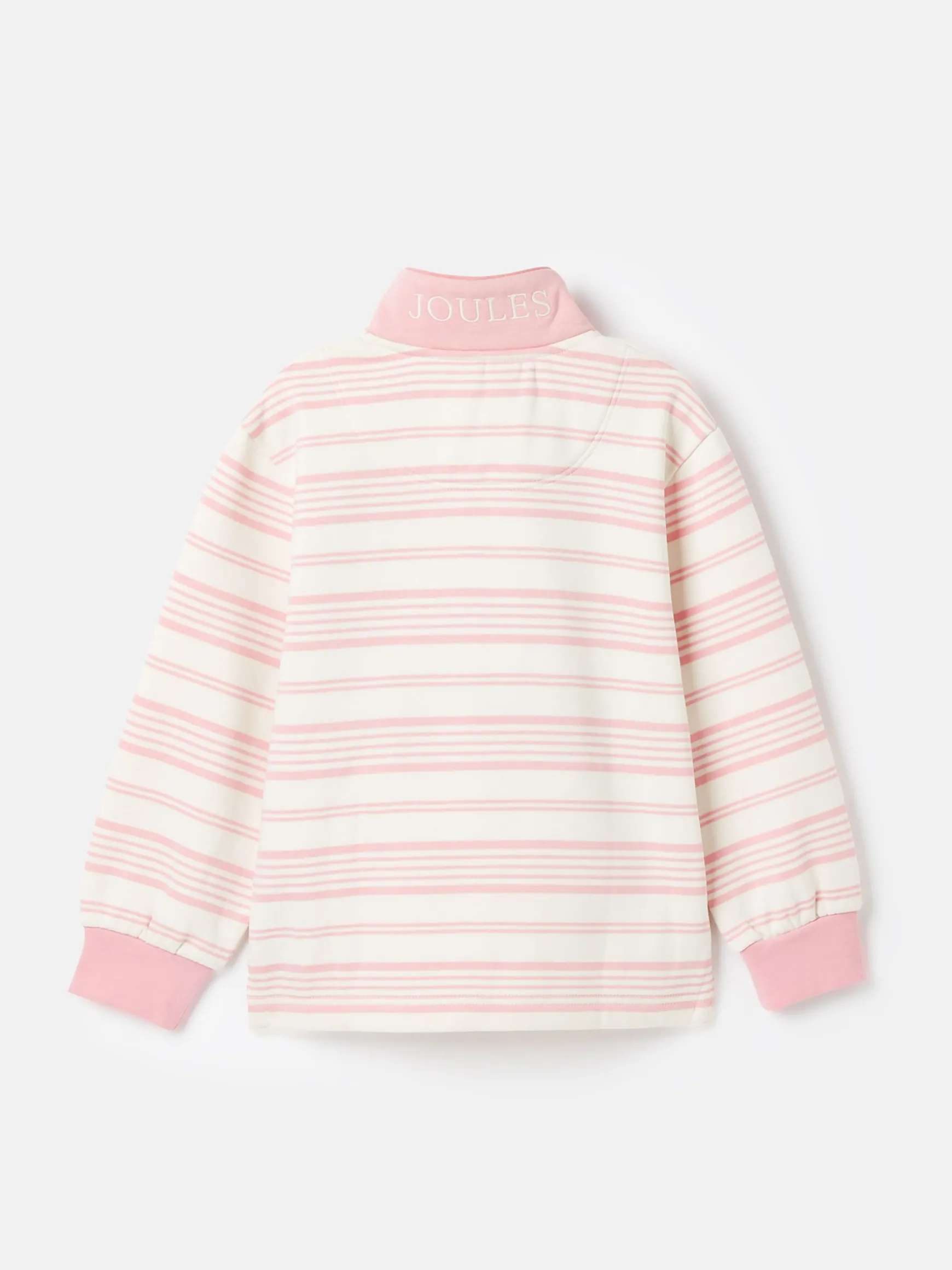 Kids' Burnham Pink Stripe Funnel Neck Sweatshirt