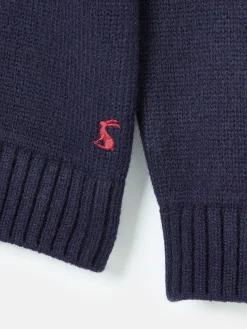 Kids' Cracking Navy Blue Intarsia Knitted Festive Jumper