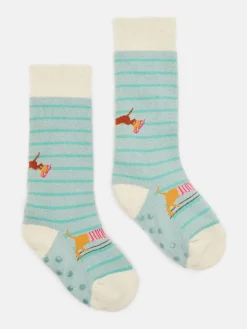 Kids' Runaround Blue Grippy Socks