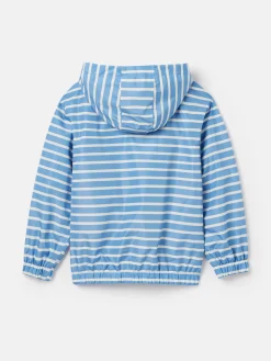 Kids' Windbreaker Blue & White Striped Waterproof Raincoat