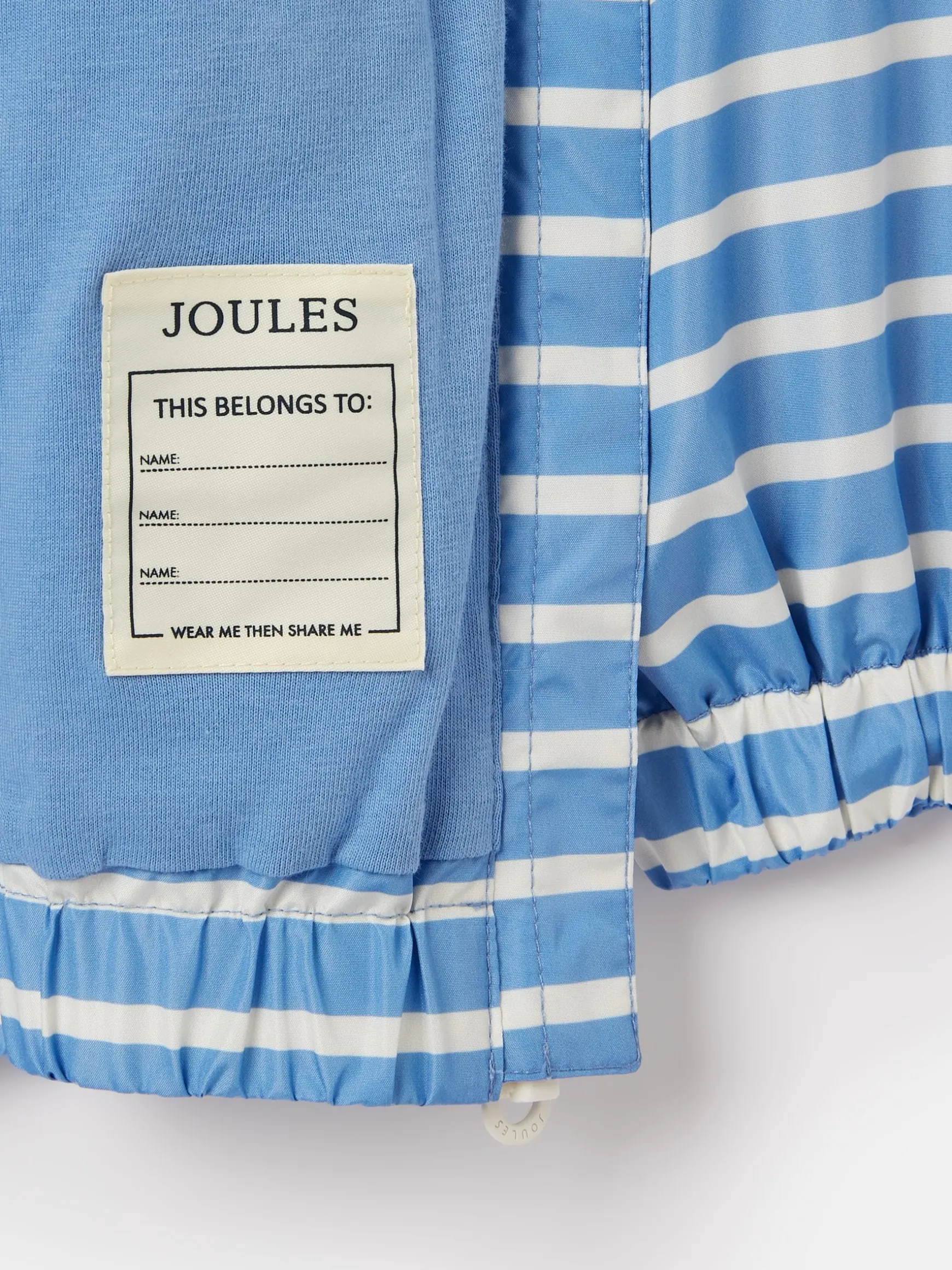 Kids' Windbreaker Blue & White Striped Waterproof Raincoat