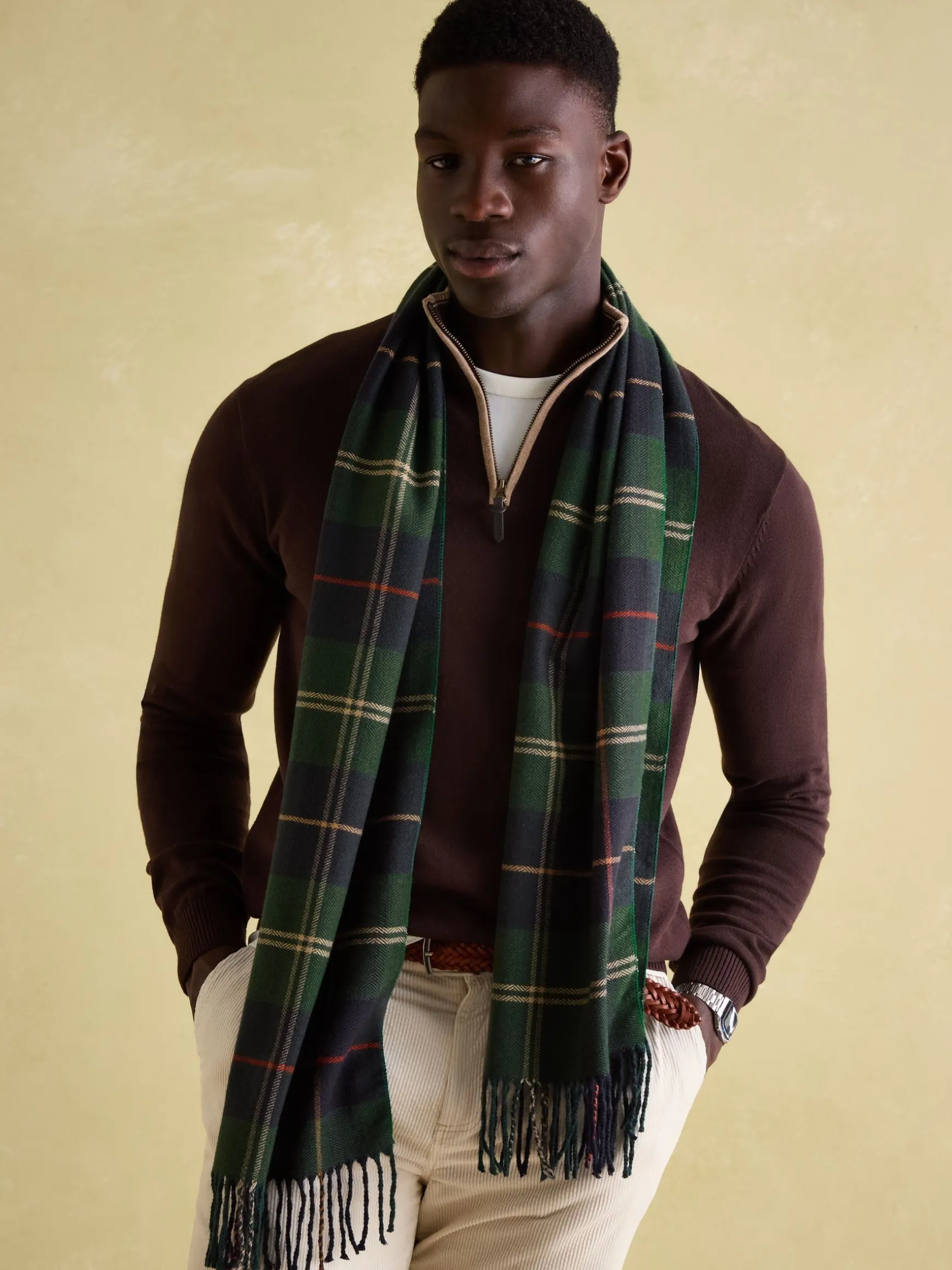 Langtree Green & Navy Scarf