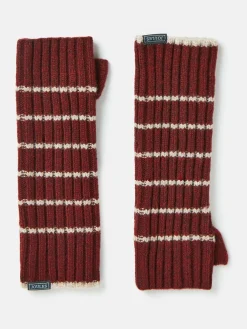 Marie Burgundy Red Fingerless Gloves