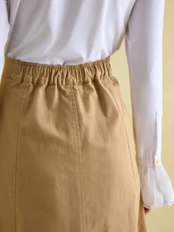 Meredith Tan A-line Midi Skirt